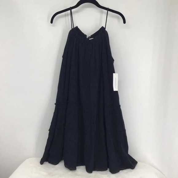 Treasure & Bond Tiered Halter Midi Dress Casual Summer NWT Size Small - Picture 2 of 11